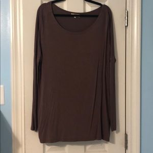 Women’s Brown Long Sleeve Piko Shirt Size Medium